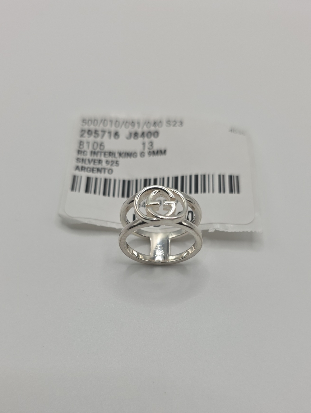 Gucci Sterling Silver Double-Band Interlocking G Ring - Silver